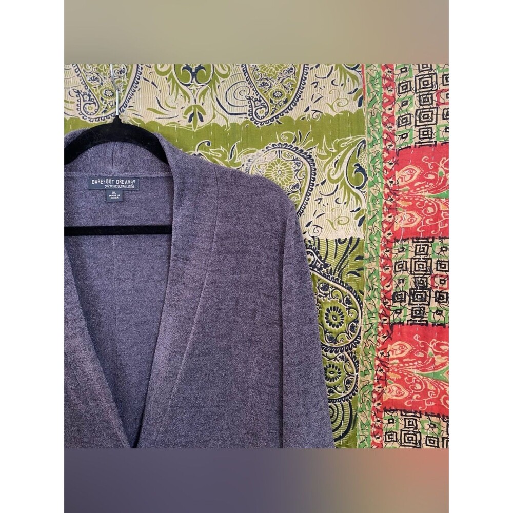 Barefoot Dreams Slate CozyChic Ultra Lite Knit Duster Cardigan Size Extra Large - Picture 4 of 16